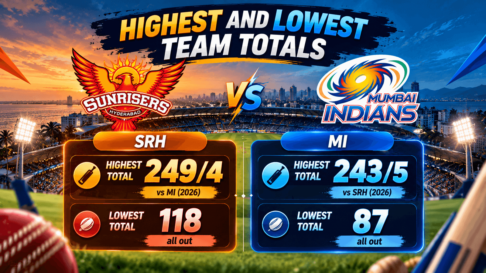 Highest and Lowest Team Totals