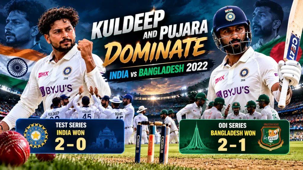 Kuldeep Yadav and Cheteshwar Pujara Dominate India vs Bangladesh 2022