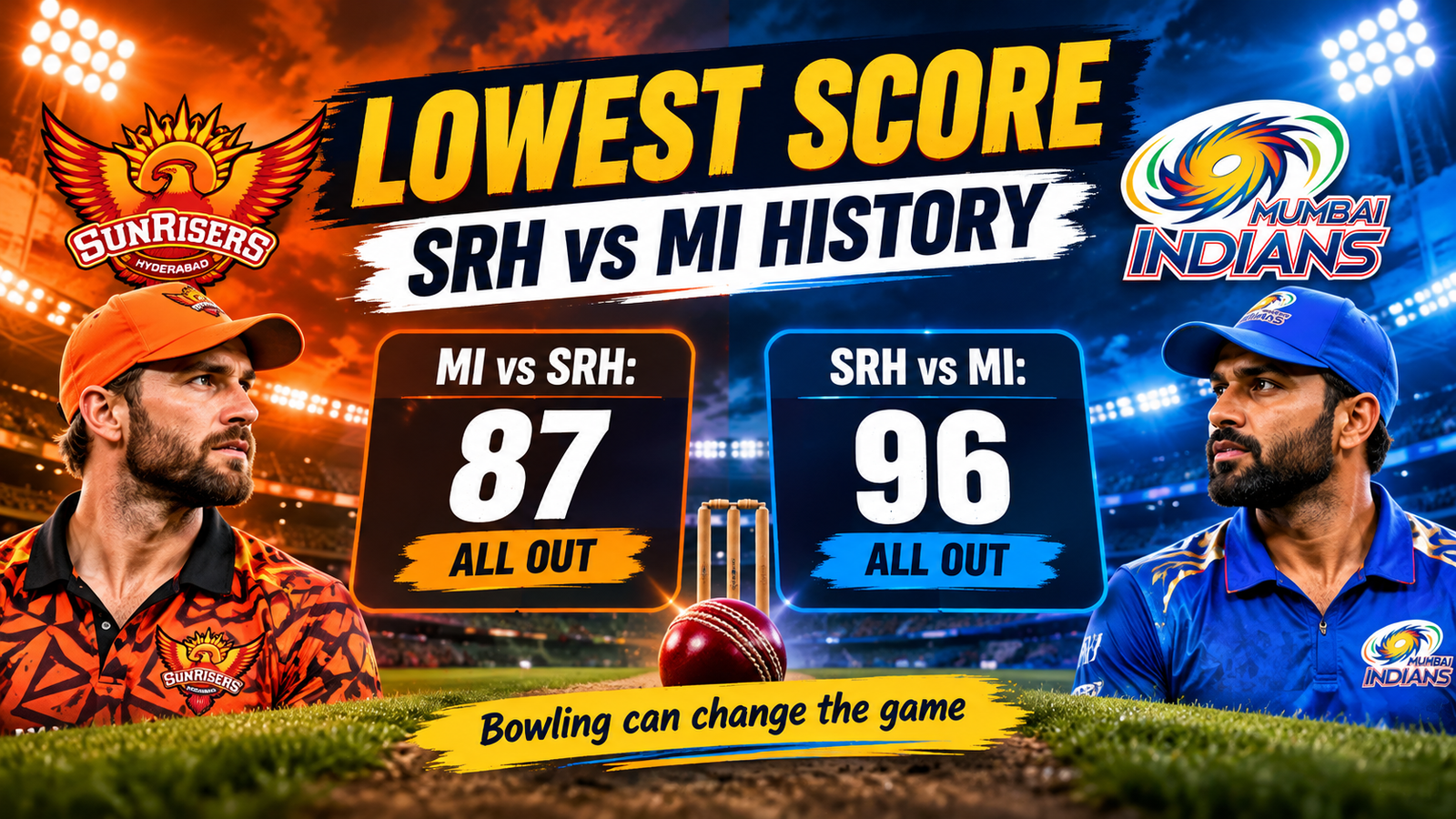 What Is the Lowest Score in SRH vs MI History